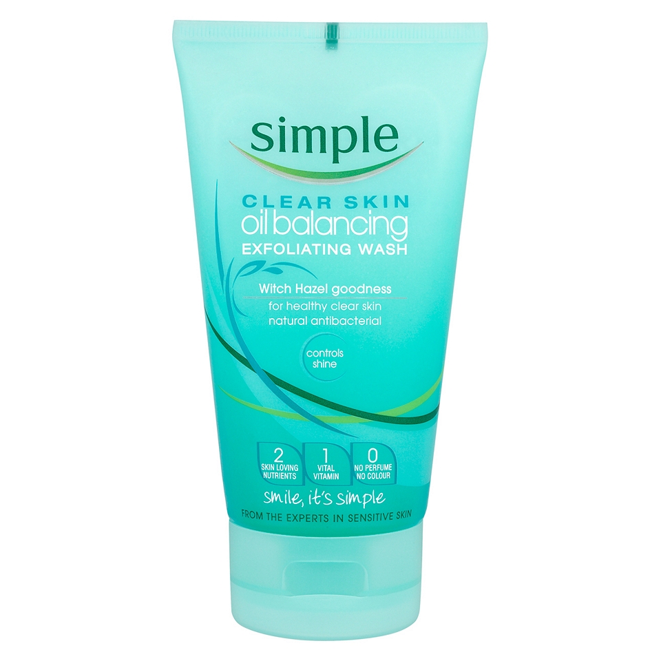 Simple Clear Skin Oil Balancing Exfoliation Wash 150ml   Boots