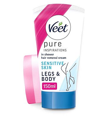 Veet In-Shower Hair Removal Cream with Aloe Vera & Vitamin E for Sensitive Skin 150ml