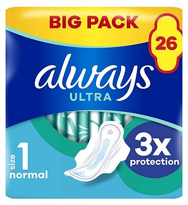 Always Ultra Sanitary Towels Normal Plus with Wings x26 pads