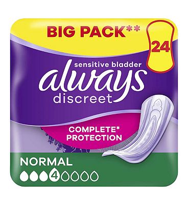 Always Discreet Incontinence Pads Normal Duo Pack x 24 Always Discreet Incontinence Pads Normal Duo Pack x 24