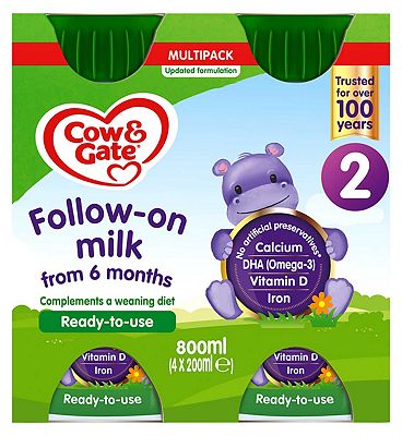 Cow & Gate 2 Follow On Milk Ready to Feed Multipack 4x200ml Review