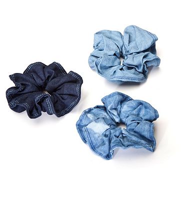 Elegant Touch House of Holland Hair Denim Scrunchies 3s Elegant Touch House of Holland Hair Denim Scrunchies 3s