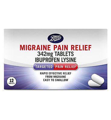 Boots Migraine Pain Relief 342mg Tablets - 12 Tablets