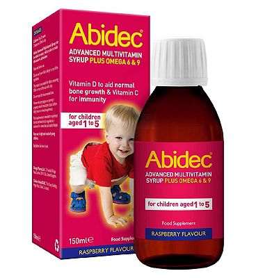 Abidec Advanced Multivitamin Syrup Plus Omega 6 & 9 Raspberry Flavour - 150ml