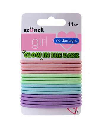 Scunci girl glow in the dark no damage elastics 14s Review