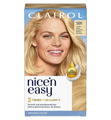 Clairol Nice’n Easy Crme Oil Infused Permanent Hair Dye SB1 Light Natural Beach Blonde 177ml
