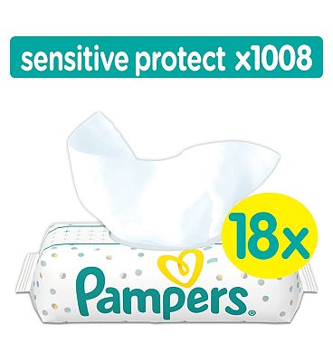 Pampers Sensitive Protect Baby Wipes 18 Packs = 1008 Wipes Review