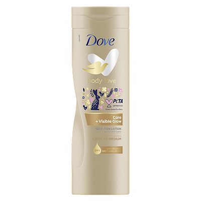 Dove Care + Visible Glow Fair to Medium gradual Self Tan lotion for sun-kissed skin for all skin types 400ml