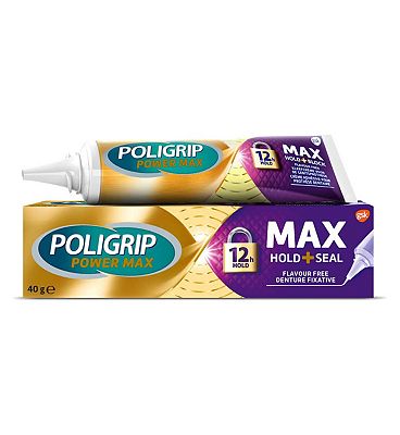 Poligrip Denture Adhesive, Max Hold and Seal Denture Adhesive Cream, 40g