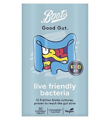 Boots Good Gut Live Friendly Bacteria Kids 30 Chewable Tablets
