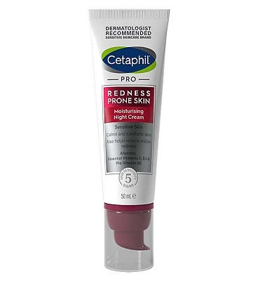 Cetaphil PRO Redness Prone Skin Moisturising Night Cream, 24 Hour Moisturisation 50ml