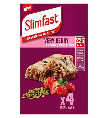 SlimFast Meal Replacement Bar Very Berry - 4 x 60g