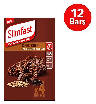 SlimFast Chocolate Chip Meal Replacement Bar bundle - 12 bars