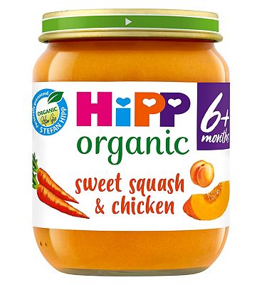 Hipp Organic Baby Food Jar Sweet Squash & Chicken 125g