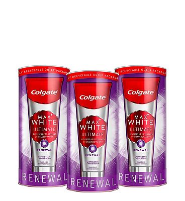 Colgate Max White Ultimate Renewal Whitening Toothpaste 75ml x 3