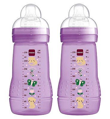 MAM Easy Active Baby Bottle 270ML Pink 2 Pack