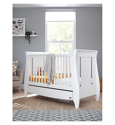 Tutti Bambini Lucas Sleigh 3 in 1 Cot Bed - White