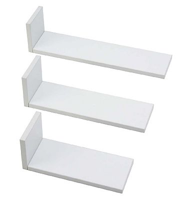Tutti Bambini Rio Set of Three L-Shaped Wall Shelves - White