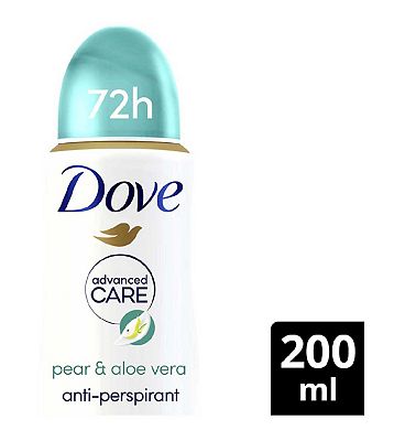 Dove Advanced Care Go Fresh Pear & Aloe Vera Anti-Perspirant Spray with Triple Moisturising technology for 72hr protection 200ml