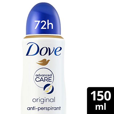 Dove Advanced Care Original  72 hour protection Anti-perspirant Deodorant Spray with Triple Moisturising technology 150ml