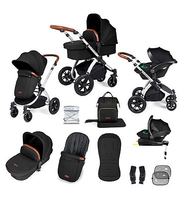 Ickle Bubba Stomp Luxe all-in-one Travel System Silver/Midnight/Tan/ Pack Size 1