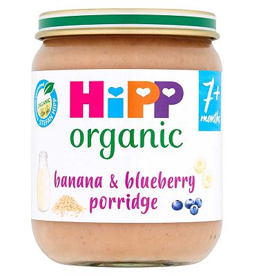 HiPP Organic Banana & Blueberry Porridge Baby Food Jar 7+ Months 160g