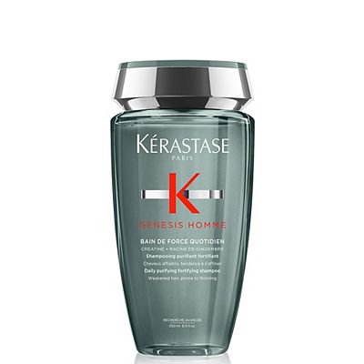 Krastase Genesis Homme Mens Shampoo, Daily Purifying Fortifying Shampoo, Re-energising for Scalp & Facial Hair, 250ml