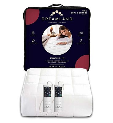 Dreamland Snowed In Organic Cotton Warming Mattress Protector King 2 Controls 200X150Cm