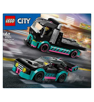 LEGO City Race Car and Car Carrier Truck Toys