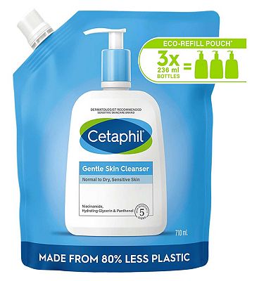 Cetaphil Gentle Skin Cleanser Refill Pouch, Face & Body Wash for Dry, Sensitive Skin, 710ml