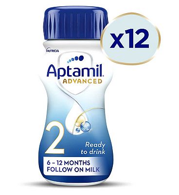 Aptamil Advanced 2 Follow on Baby Milk Formula Liquid 6-12 Months 200ml x 12