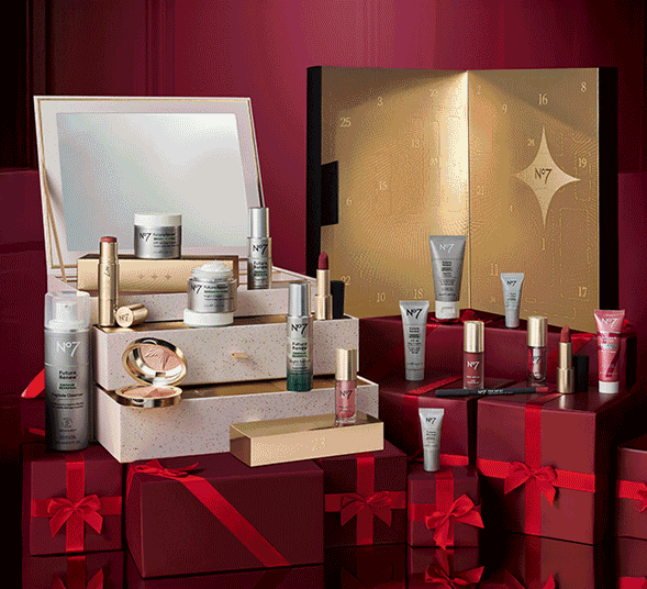Products included in the offer on a red and white background