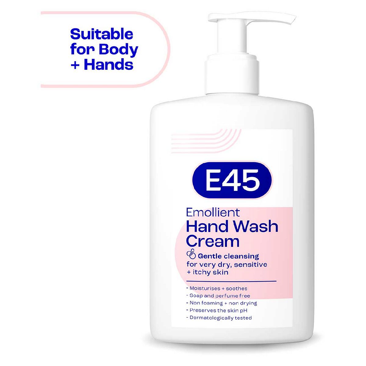 E45 Emollient Hand And Body Wash Cream For Dry Skin Eczema250 ml, 250ml