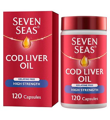 Seven Seas Cod Liver Oil High Strength Gelatine Free Omega-3 120 Caps