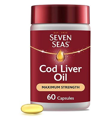 Seven Seas Pure Cod Liver Oil Extra High Strength 60 One-a-Day Capsules