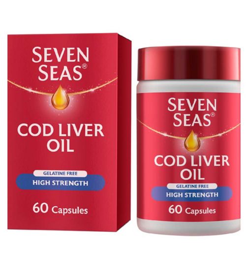 Seven Seas Cod Liver Oil High Strength Gelatine Free Omega-3 60 Caps