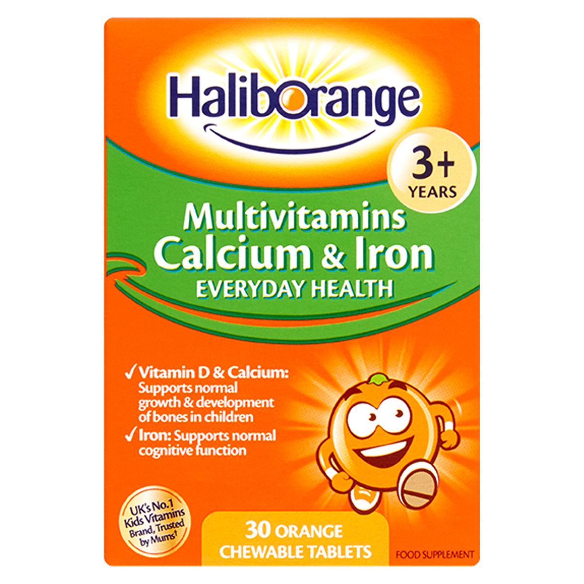 Haliborange Kids Multivitamins Calcium & Iron 3+Yrs - 30 Orange Flavour Chewable Tablets
