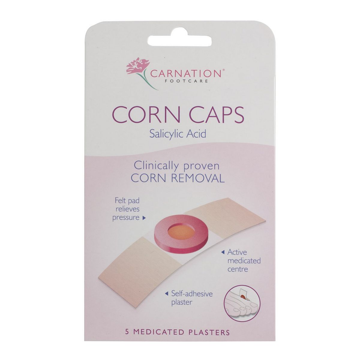 Carnation Corn Caps - 5 Medicated Plasters, Pack