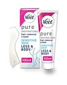 Veet Pure Hair Removal Cream Legs & Body Sensitive - 100ml