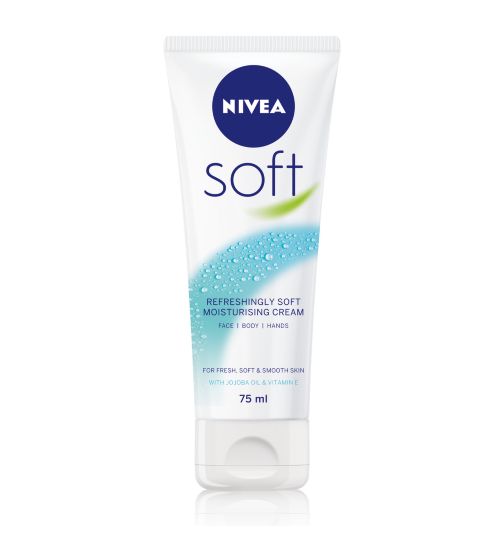NIVEA Soft Moisturising Cream for Face, Hand and Body, 75ml