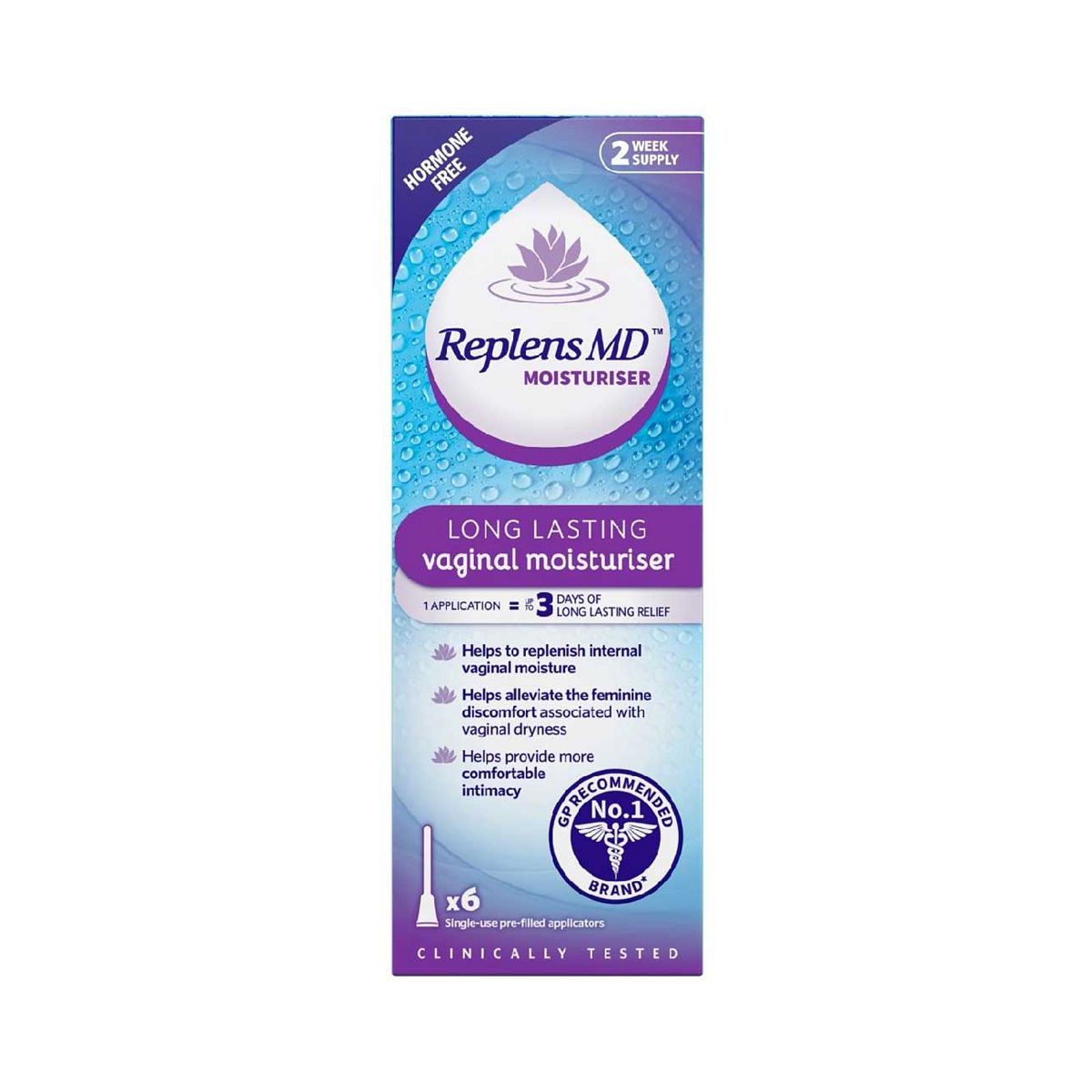 Replens Md Vaginal Moisturiser - 6 Pack