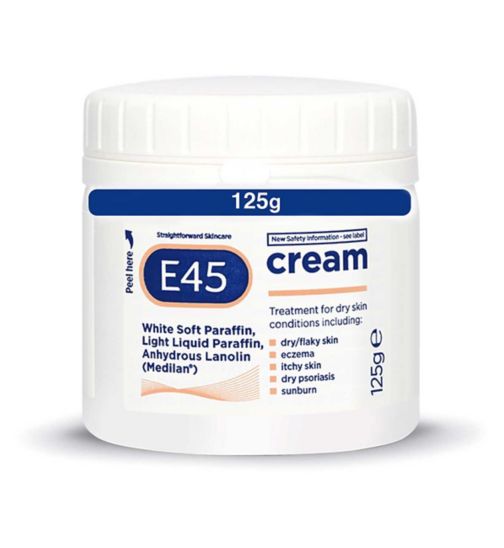 E45 Dermatological Moisturising Cream for Dry Skin & Eczema - 125g