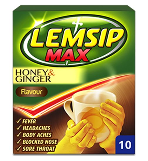 Lemsip Max Honey & Ginger Flavour - 10 Sachets