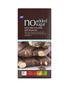 Boots No Added Sugar Swiss Milk Chocolate with Hazelnuts 100g