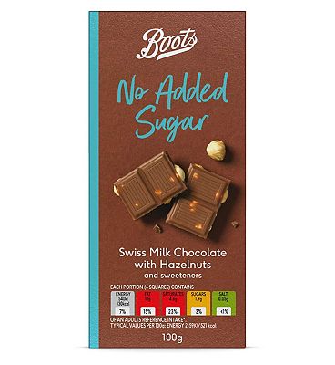 Boots No Added Sugar  Milk Chocolate with Fruit & Nuts 100g