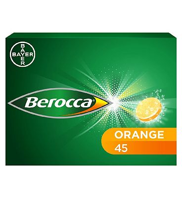 Click to view product details and reviews for Berocca Orange 45 Effervescent Tablets.