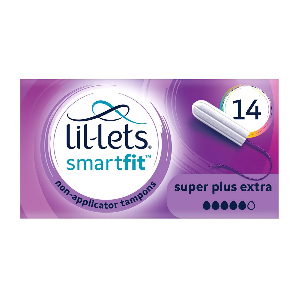 Lil-Lets Non-Applicator Tampons (Smartfit™) – Super Plus Extra 14 Pack, 12 Pack