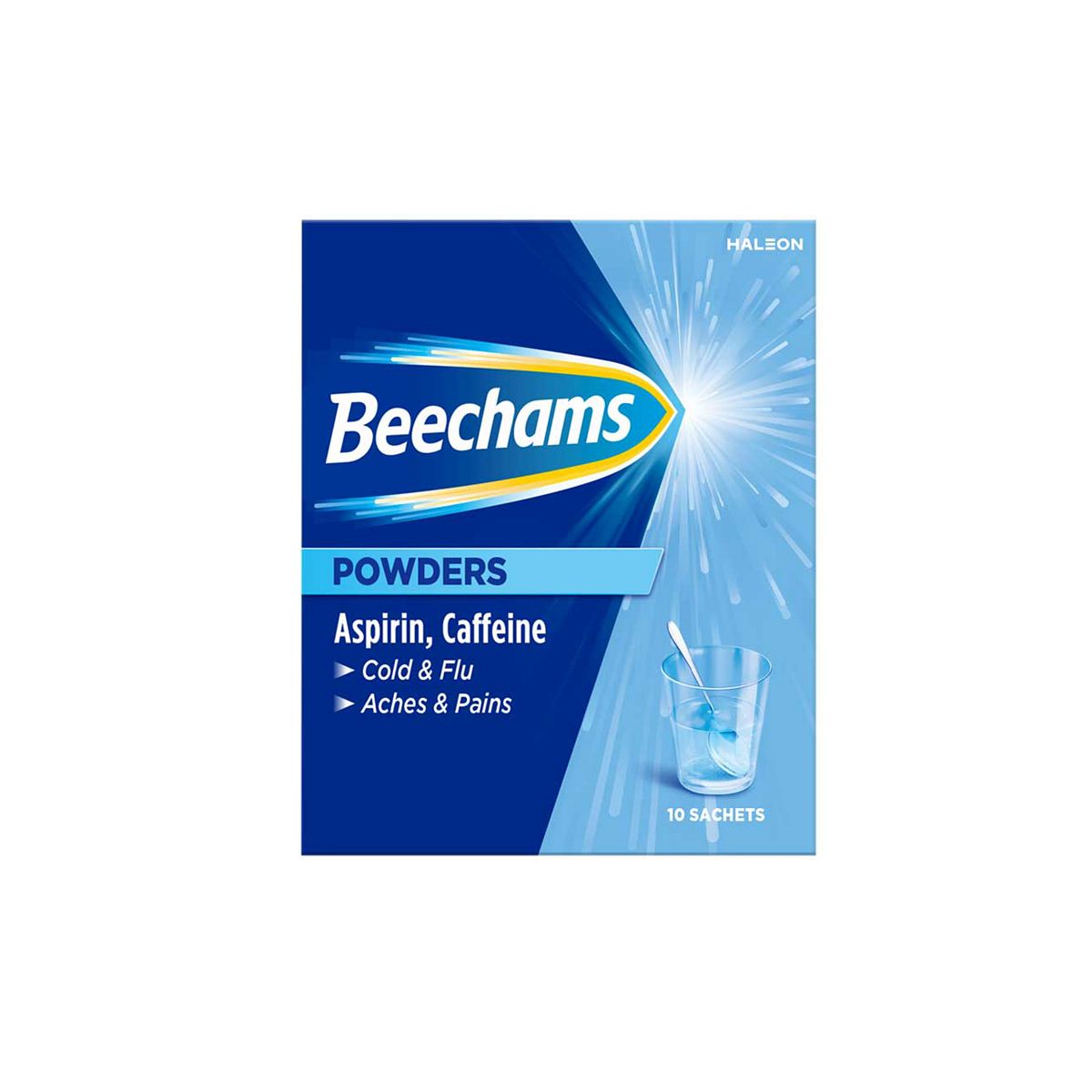 Beechams - Aspirin & Caffeine Powders - Pain Relief - 10 Sachets