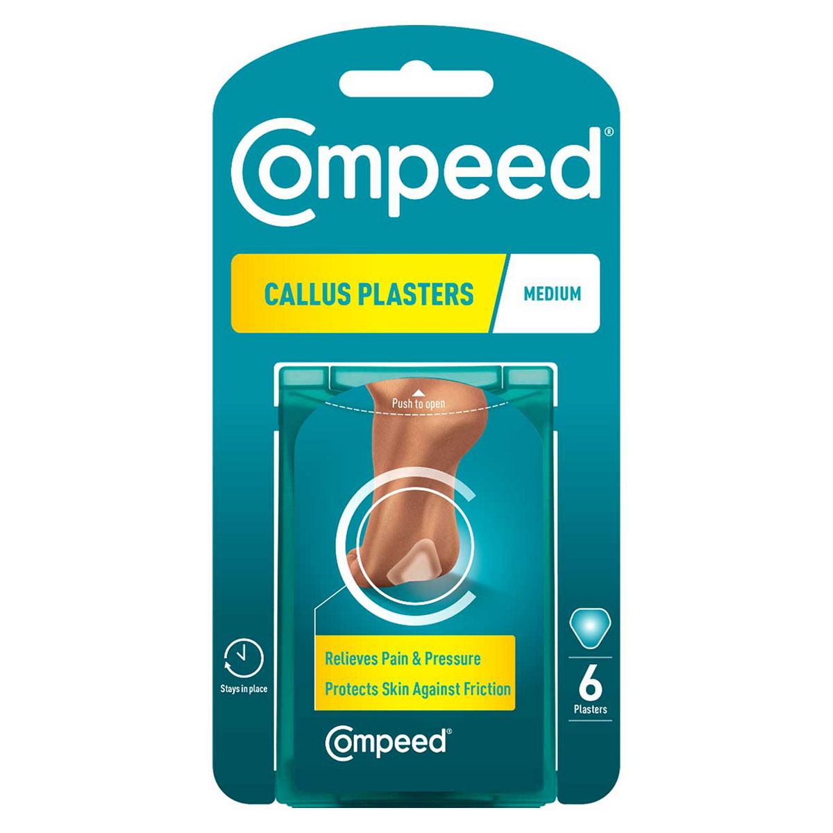 Compeed 6 Callus Plasters For Feet - Discreet Waterproof Hydrocolloid Foot Patches Treatment, Pack