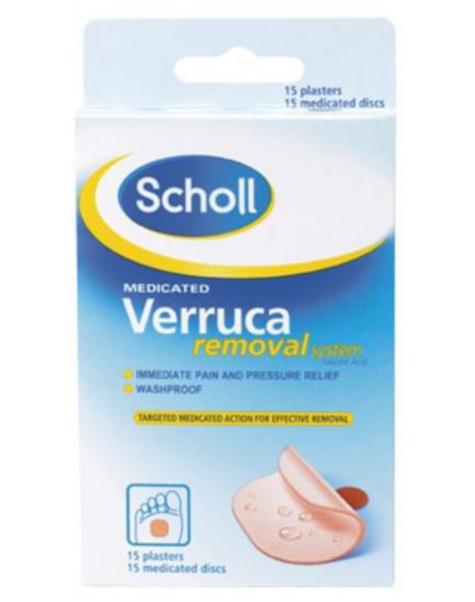 Scholl Verruca Removal System 40% w/w Medicated Plasters - 15
